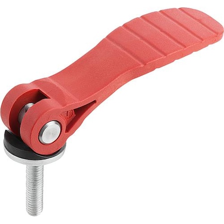 Kipp Cam Lever with plastic handle ext. thread, steel or stainless, metric K0646.15218405X20